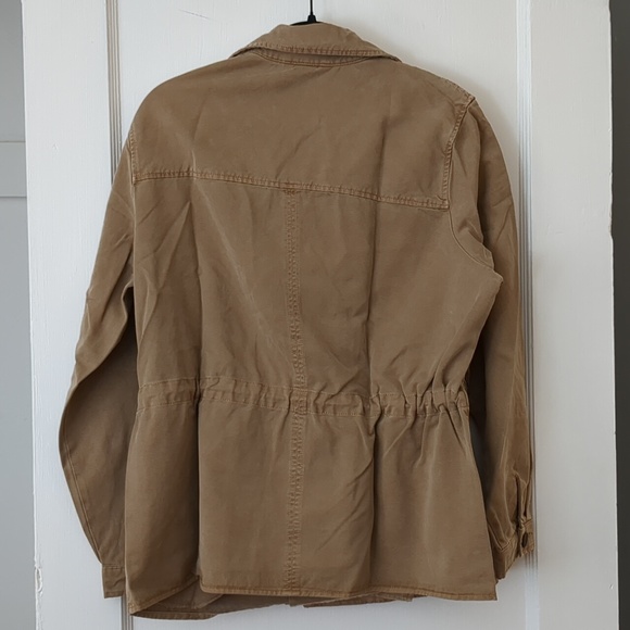 Lucky Brand Double-Breasted Khaki Light Jacket with Cinched Waist - Picture 3 of 4